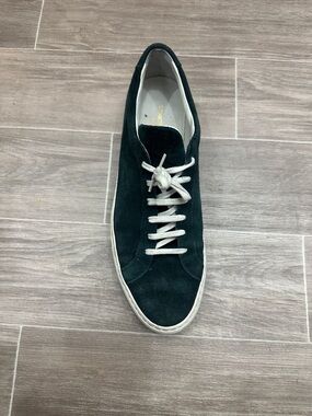 Common Projects Dark Green Suede Low-Top Sneaker with White Laces